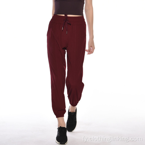 Yoga solide Jogger broek foar froulju